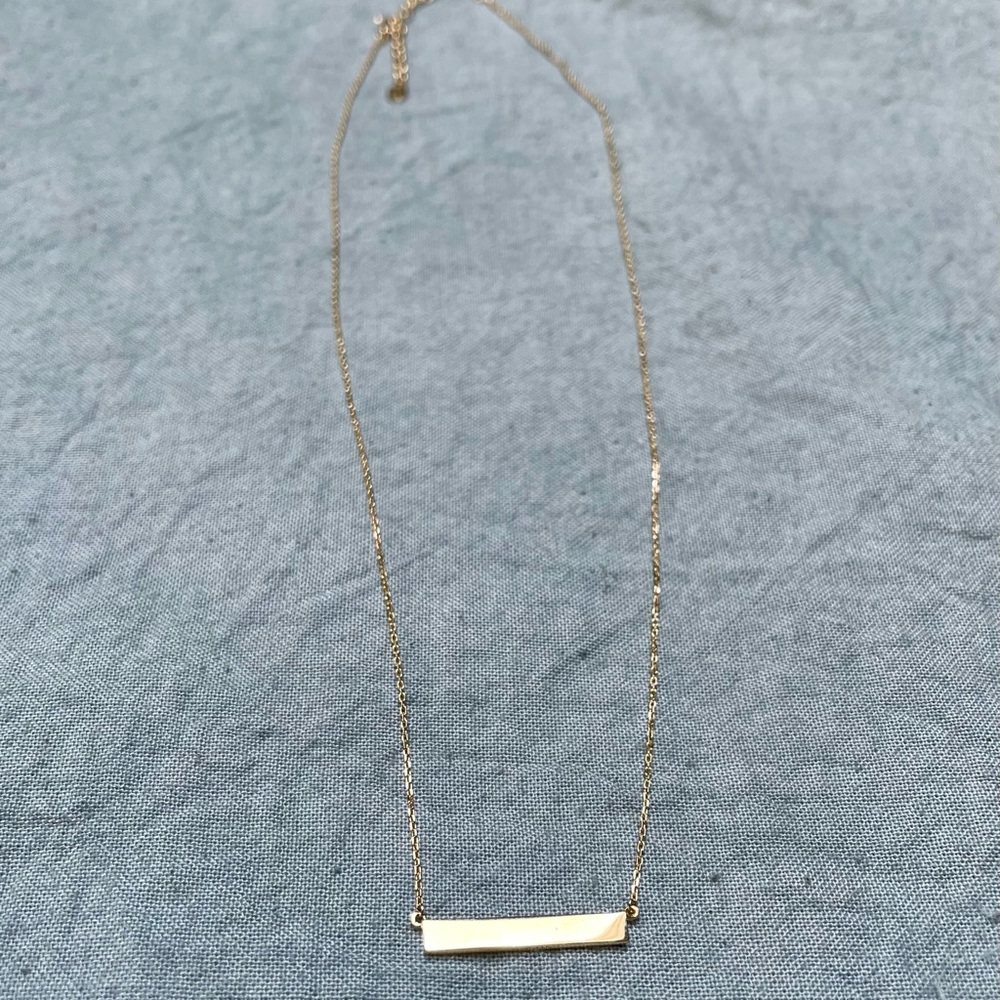 Mejuri 14k Solid Gold Bar Necklace